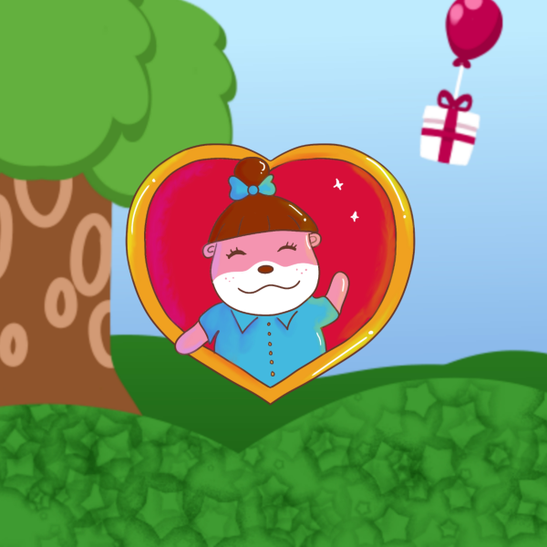 Lottie from animal crossing keychain