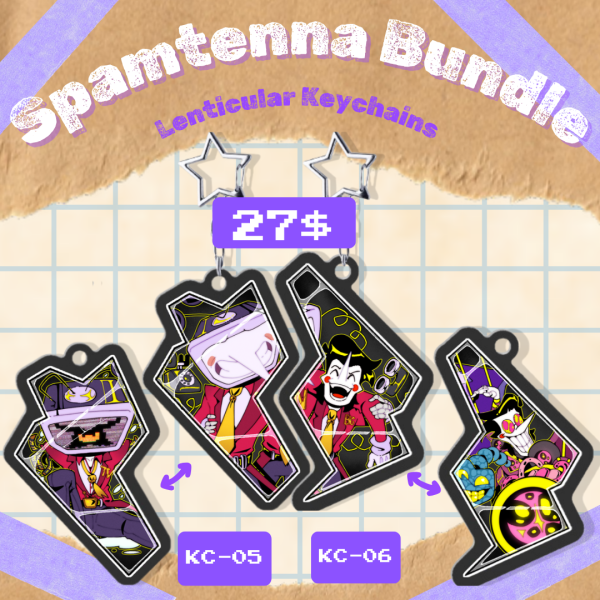 KC-05+06 "Shadowcrystal Spamtenna Bundle- Deltarune" - Shaped Lenticular Acrylic Pendant