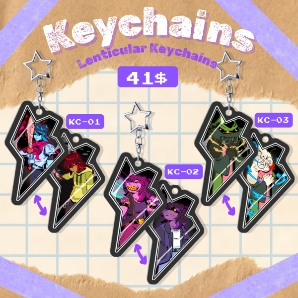 KC-01+02+03 "Shadowcrystal Heroes Bundle - Deltarune" - Shaped Lenticular Acrylic Pendant