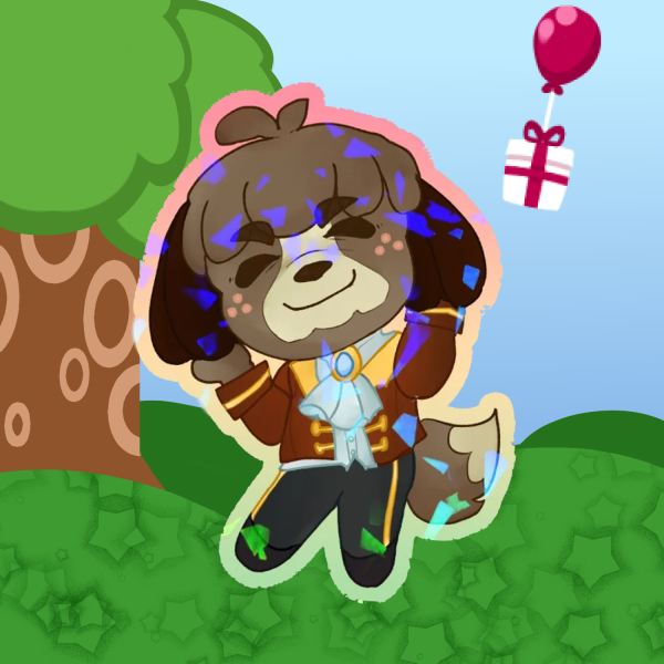 Digby - Animal Crossing Holo Sticker