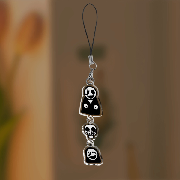 Black and White friends keychain