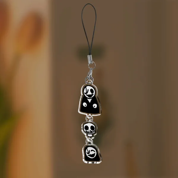 Black and White friends keychain