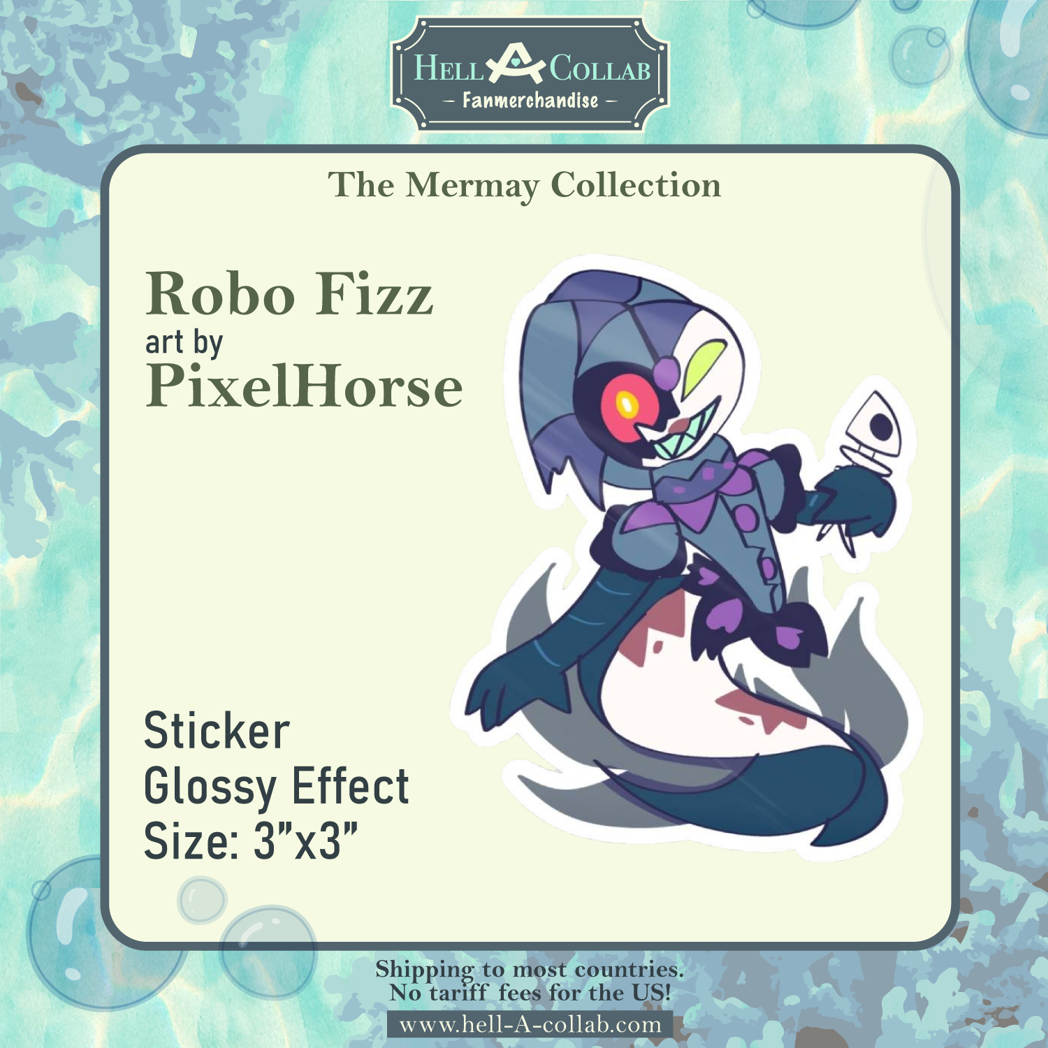 Robofizz Sticker Hellacollab Mermay Collection