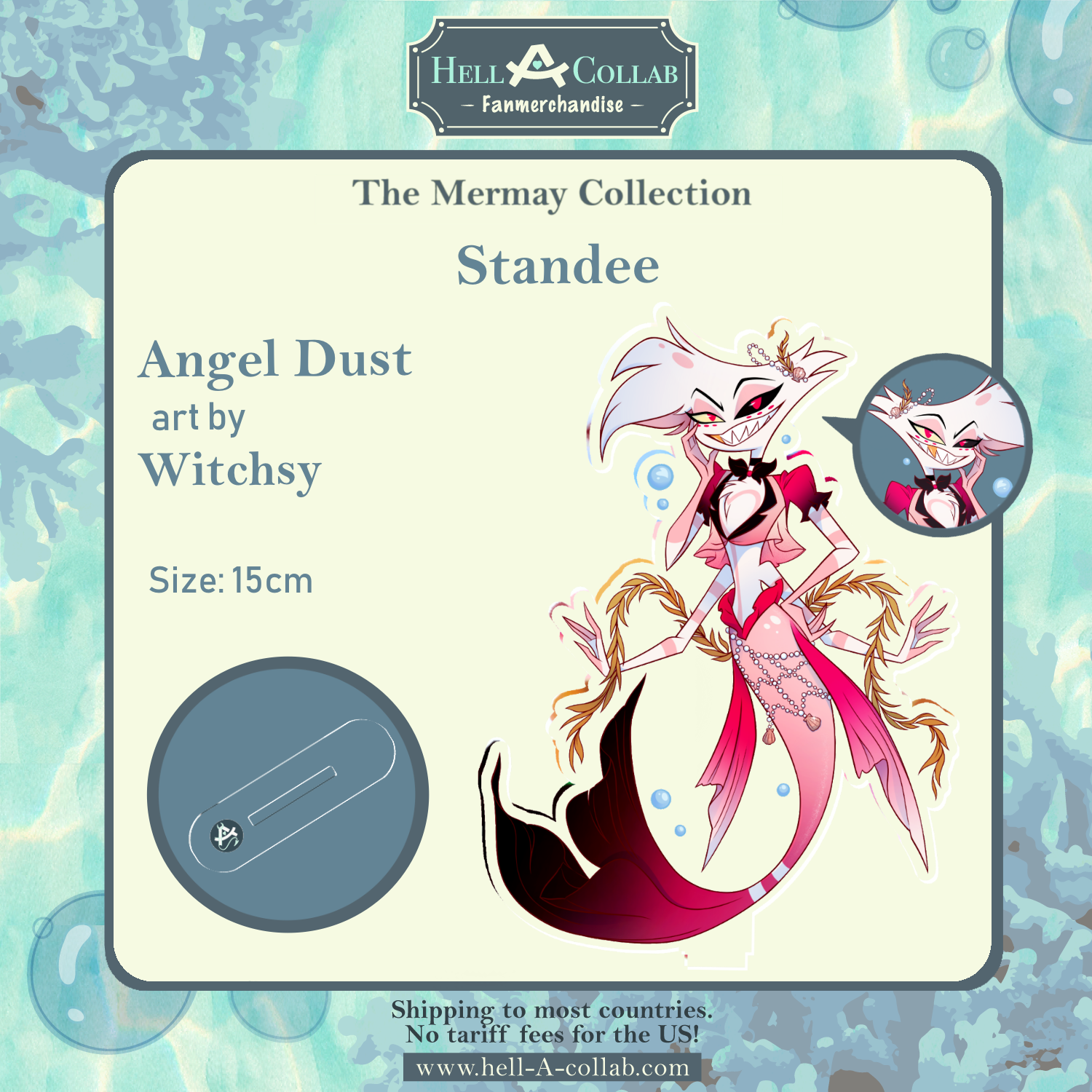 Angel Dust - Clear Acrylic Standee - Hellacollab Mermay Collection