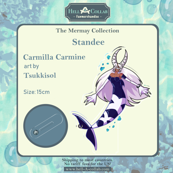 Carmilla Carmine || Clear Acrylic Standees || Hellacollab Mermay Collection