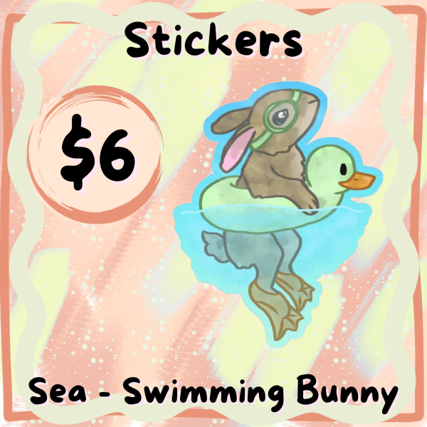 Sea - Swimming Bunny Sticker - Opposites Collab
