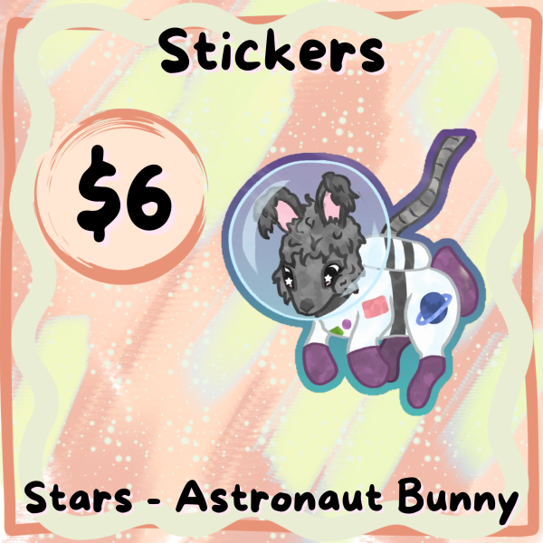 Stars - Astronaut Bunny Sticker - Opposites Collab