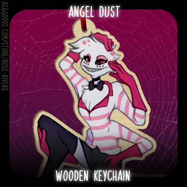 Angel Dust Wooden Keychain Charm