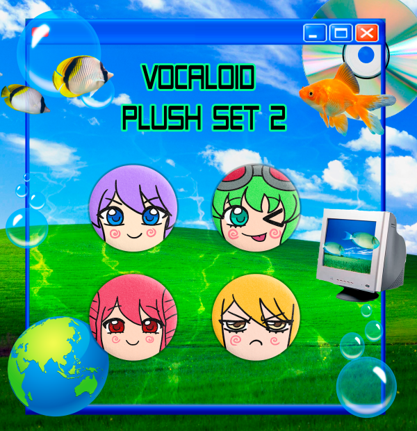Vocaloid plush badges set 2