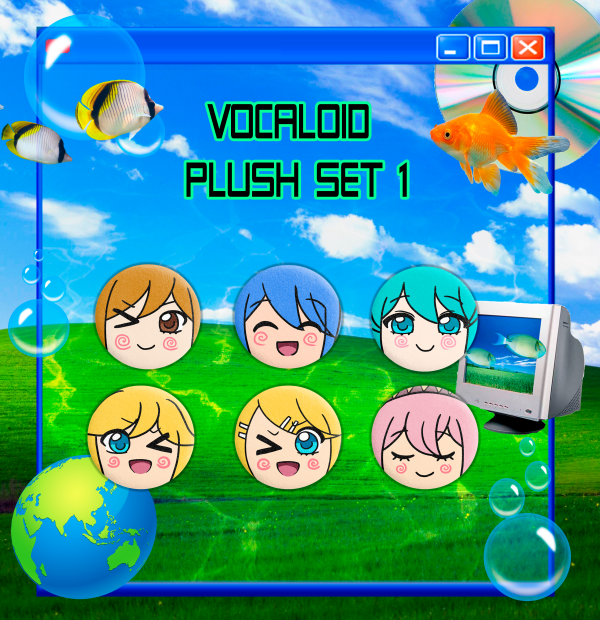 Vocaloid plush badges set 2