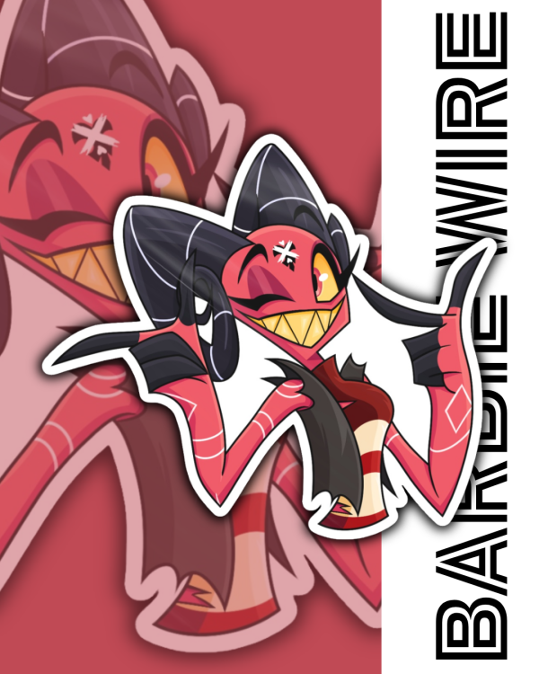 Helluva Boss - Barbie Wire Finger Guns - Die Cut Paper Glossy Sticker