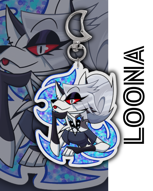 Helluva Boss - Loona Head Bun - Clear Acrylic Keychain