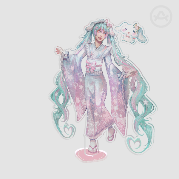 Miku x Cinnamoroll Yume Sakura Ver. Standee