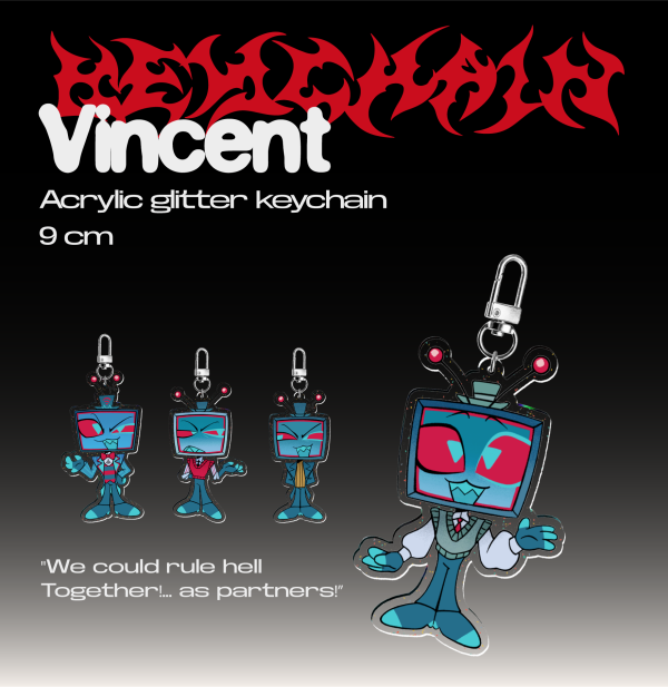 Vincent ♡ Glitter Acrylic Keychain
