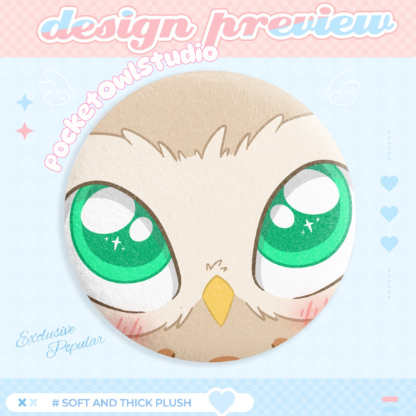 Cute Marshmallow Plush Badge Pin