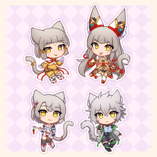 BUNDLE Xenoblade Catgirls Acrylic Keychains