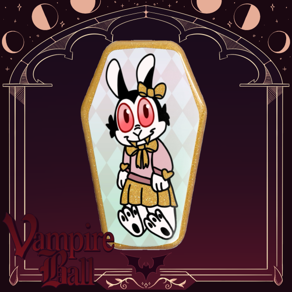 Bunnicula Coffin Shape Holographic Badge