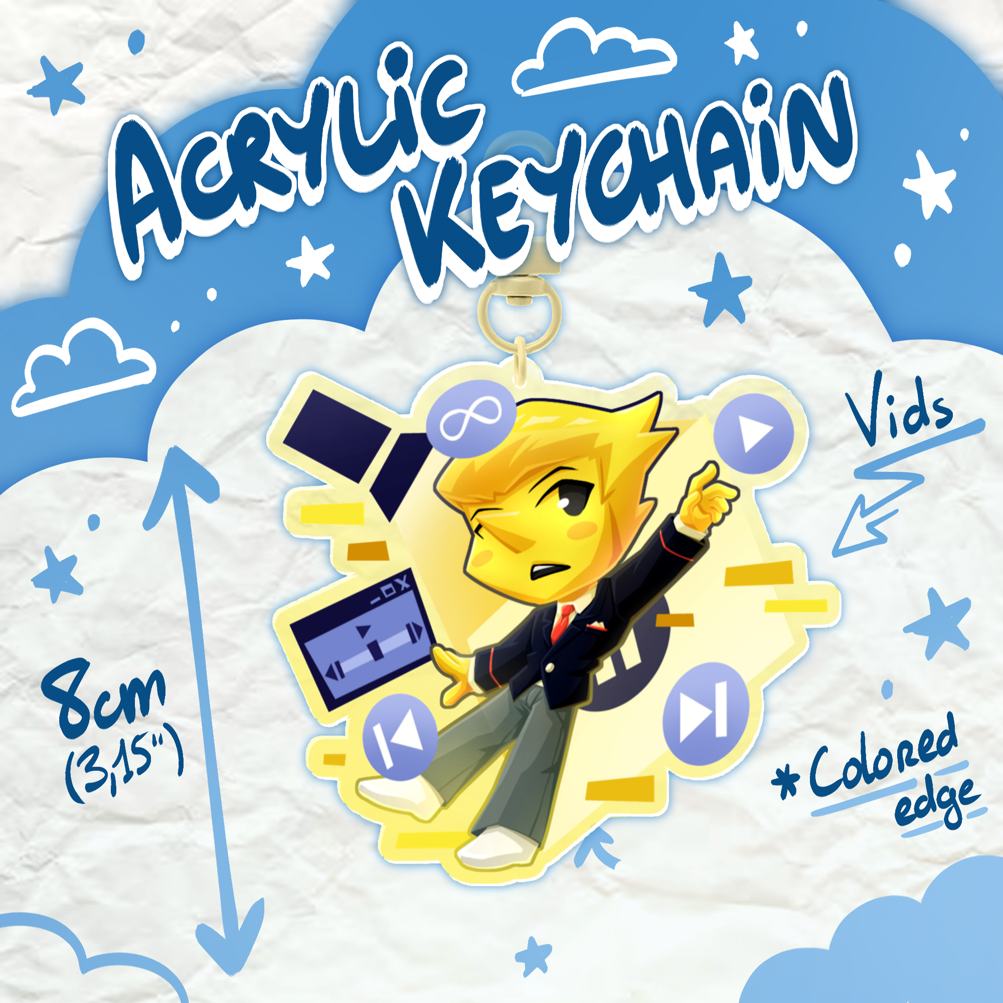 Yellow Addison Vids - Acrylic Keychain
