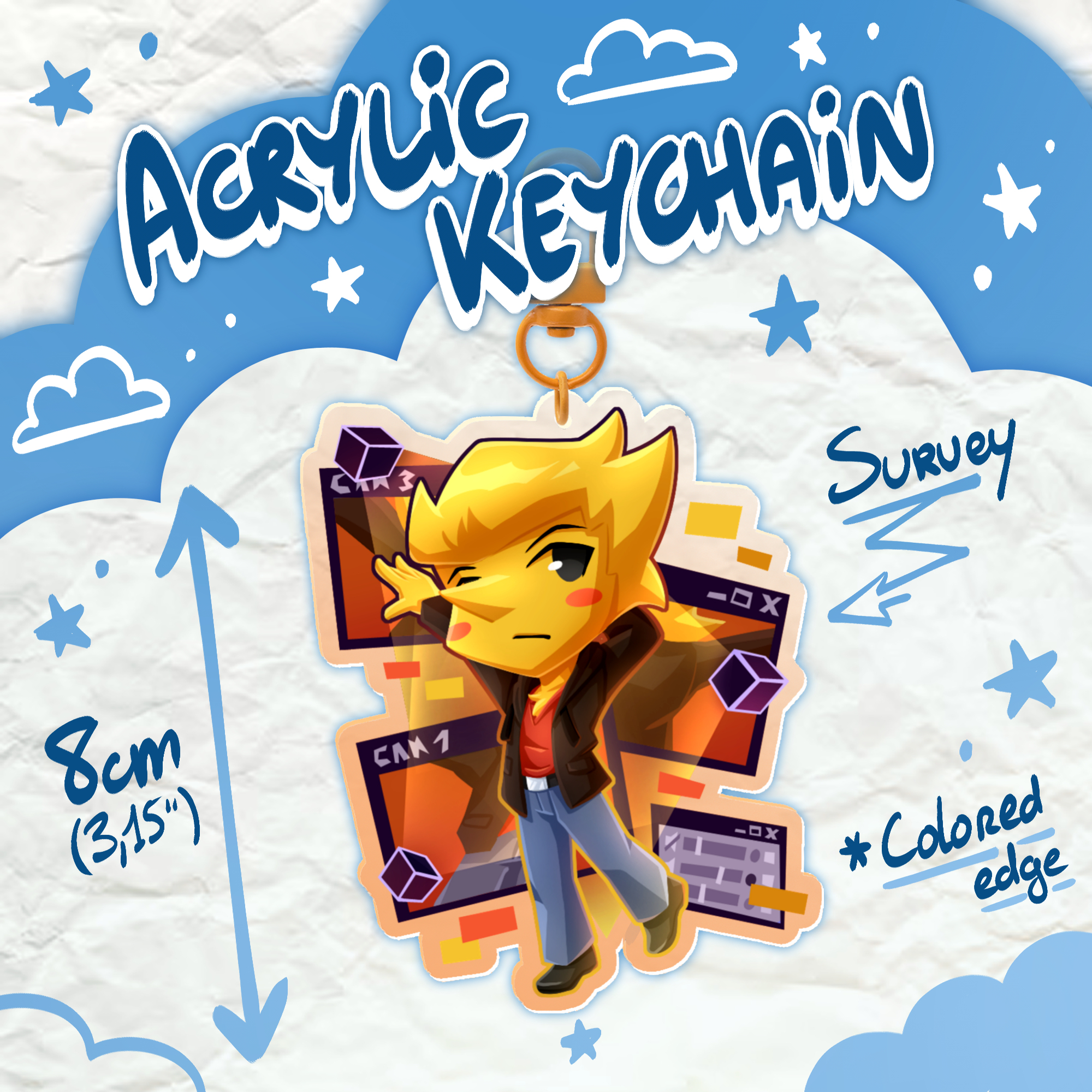 Orange Addison Survey - Acrylic Keychain