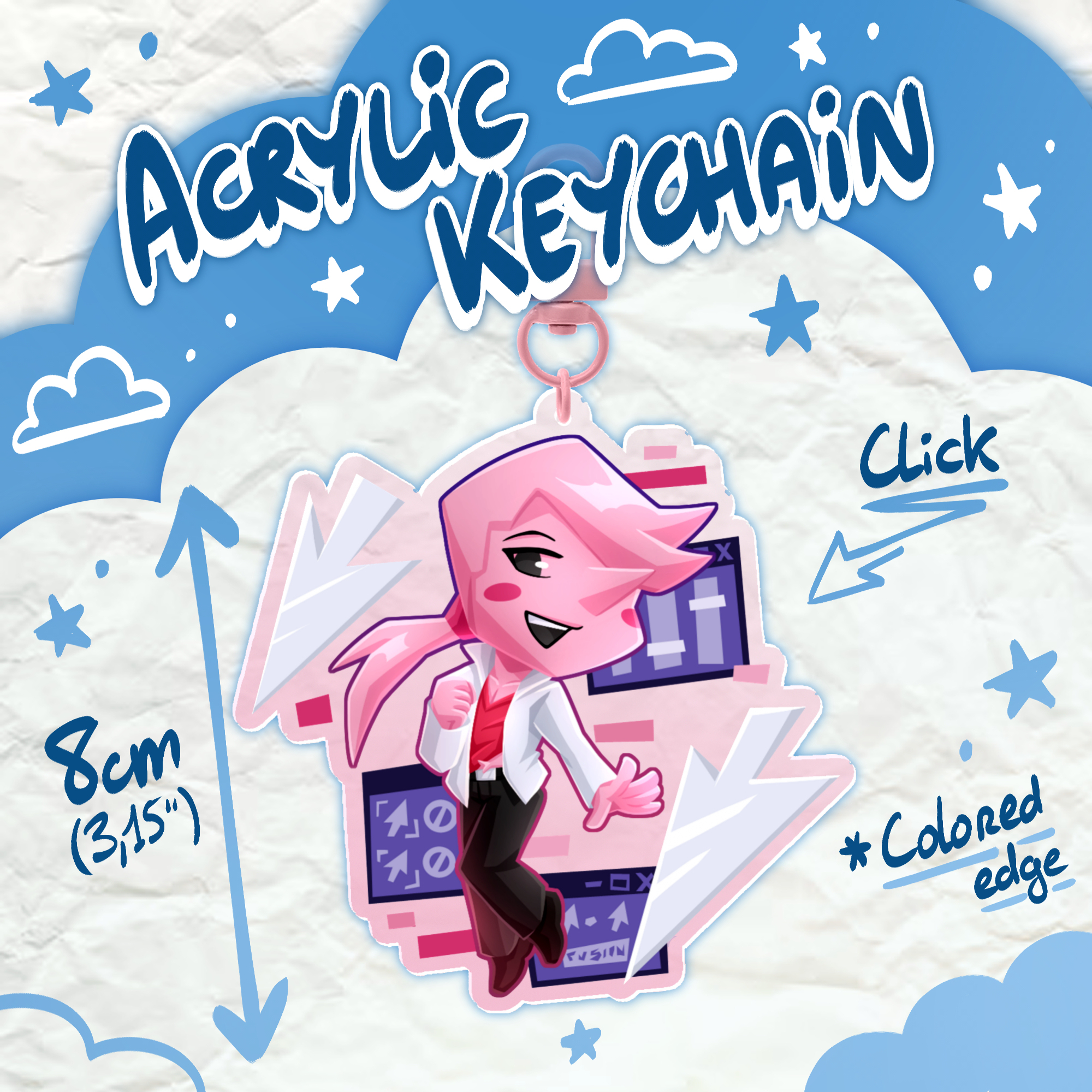 Pink Addison Click - Acrylic Keychain