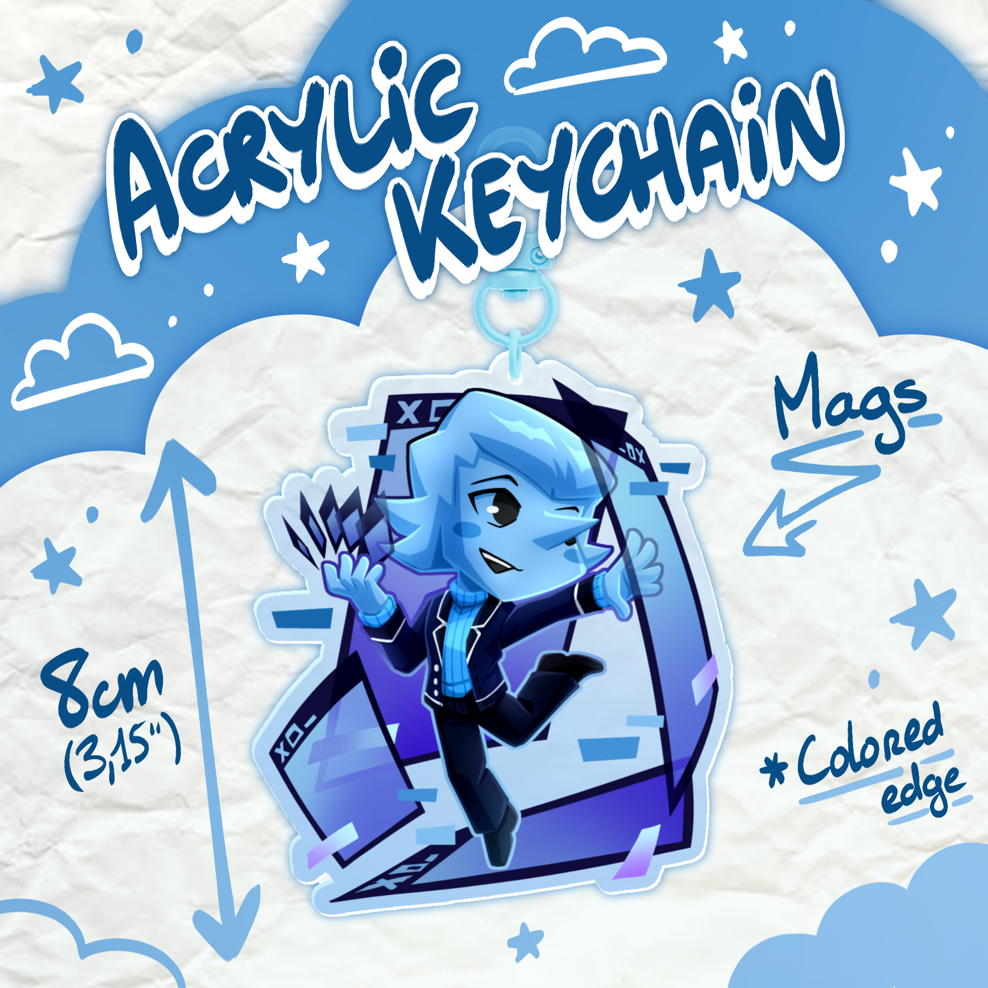 Blue Addison Mags - Acrylic Keychain