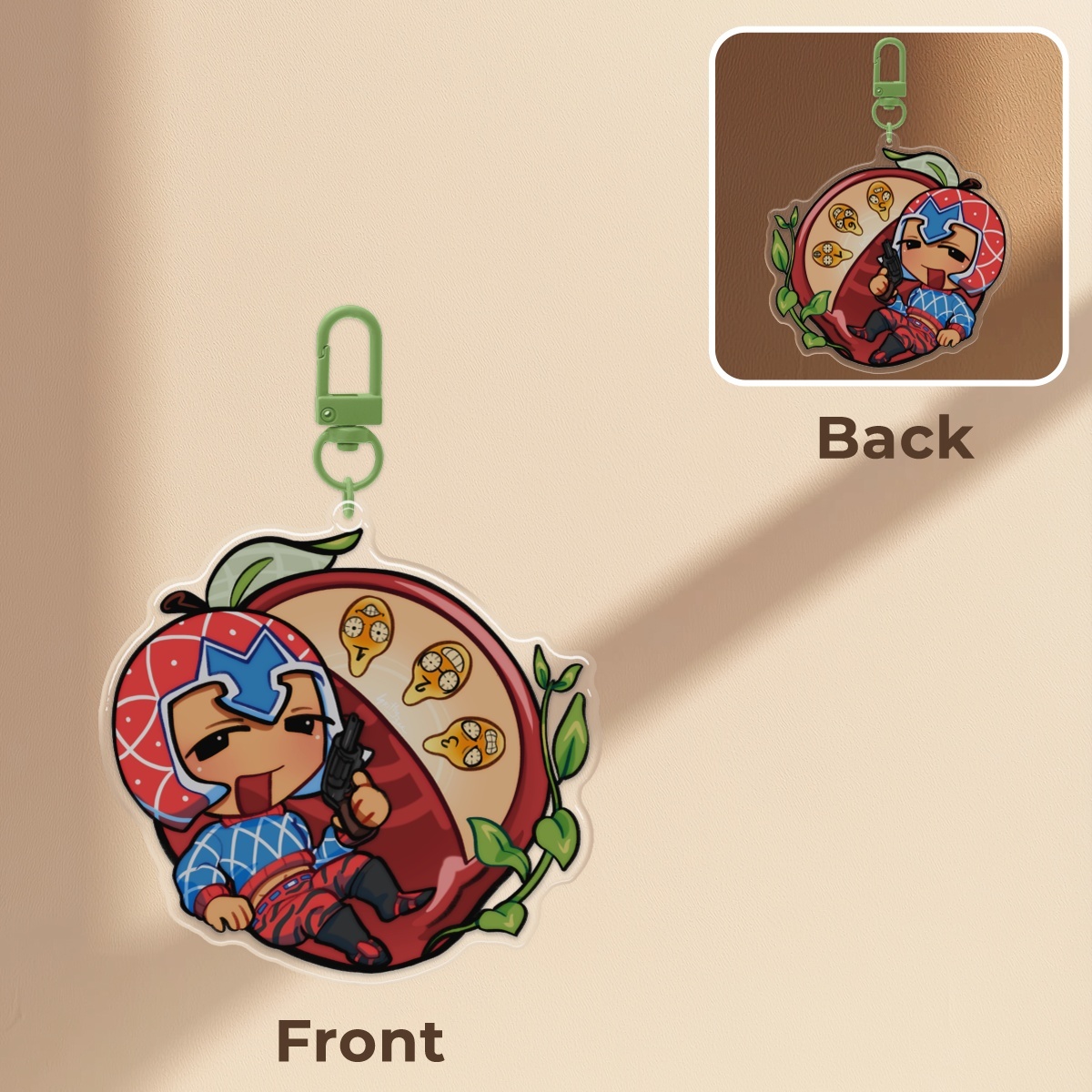 Guido Mista Apple JJBA Epoxy Clear Acrylic Keychain