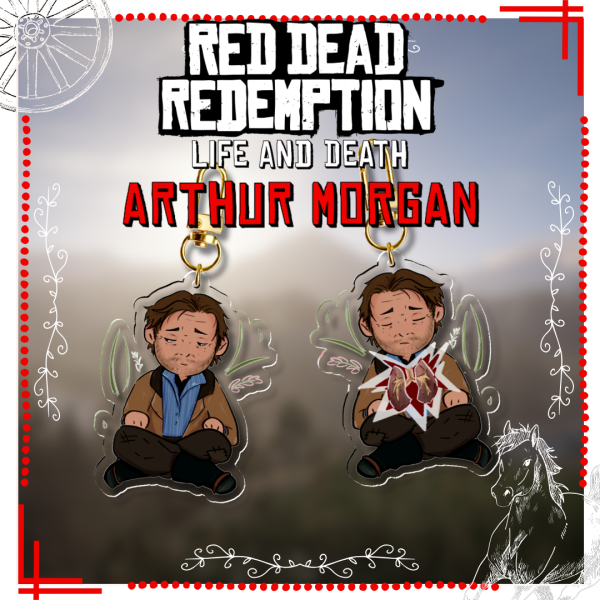 Arthur Morgan Life and Death Acrylic Keychain