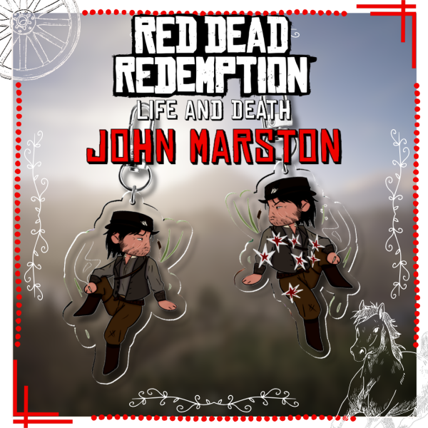 John Marston Life and Death Acrylic Keychain