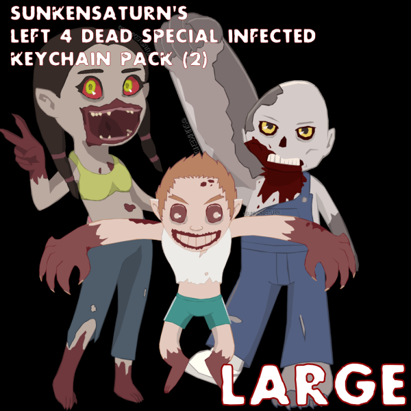 L4D LARGE Special Infected Keychain Pack 2