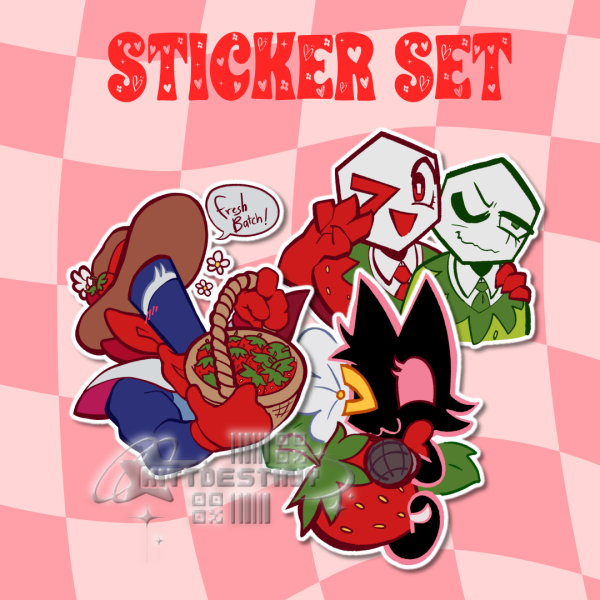 Michaels and Strawberries Sticker Set