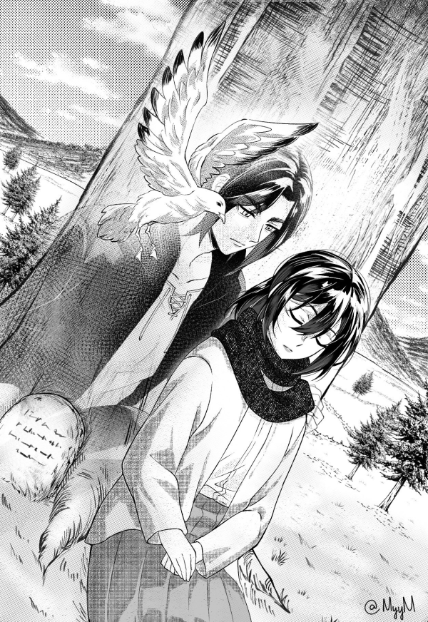 Under the Tree - Eren x Mikasa| Postcards