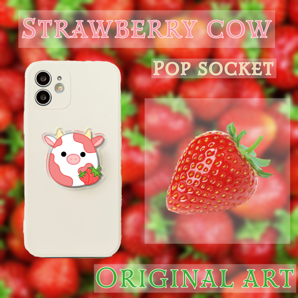 Strawberry Cow Phone Pop