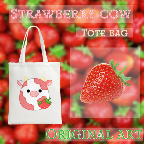 Strawberry Cow Tote