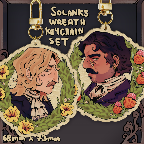 Solanks Wreath - Wood Keychain Set