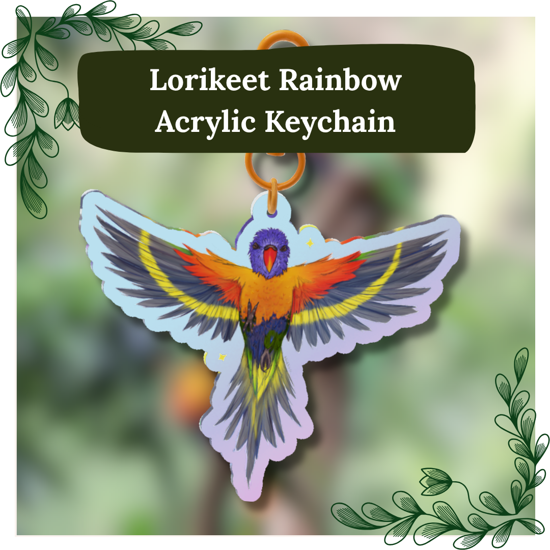 Lorikeet Rainbow Acrylic Keychain