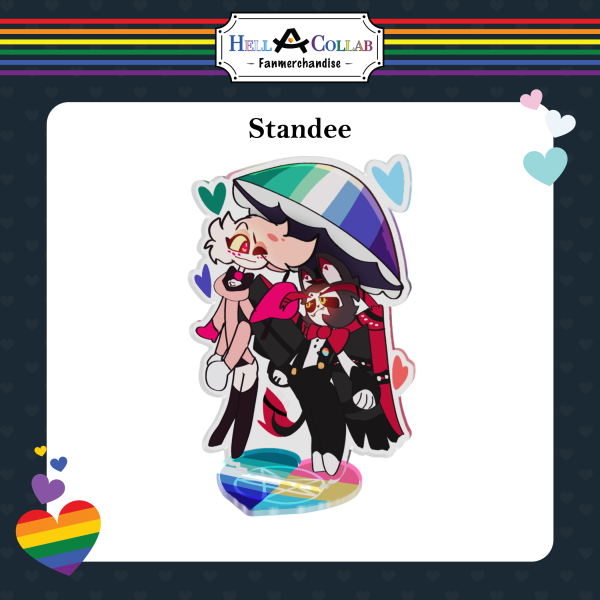 Angel Dust and Husk Standee Hellacollab Pride Collection