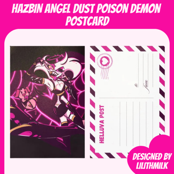 Hazbin Hotel Angel Dust Poison Demon Postcard