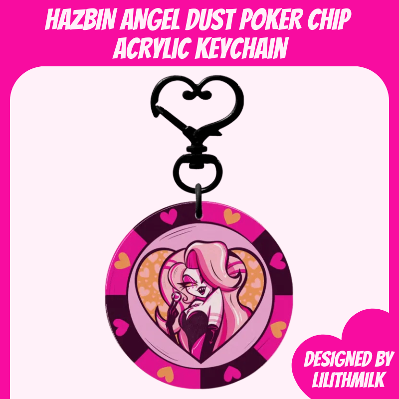 Hazbin Hotel Angel Dust Poker Chip Losin' Streak Acrylic Keychain