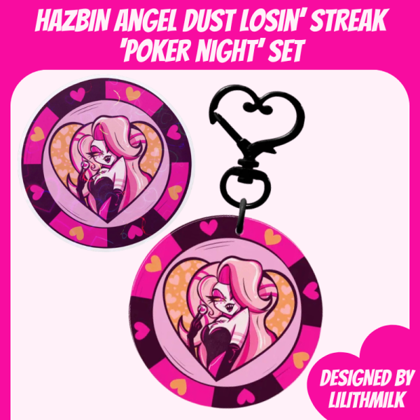 Hazbin Hotel Angel Dust Poker Chip Losin' Streak Set