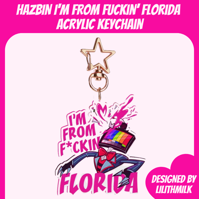 Hazbin Hotel Vox Val From Florida Clear Acrylic Keychain