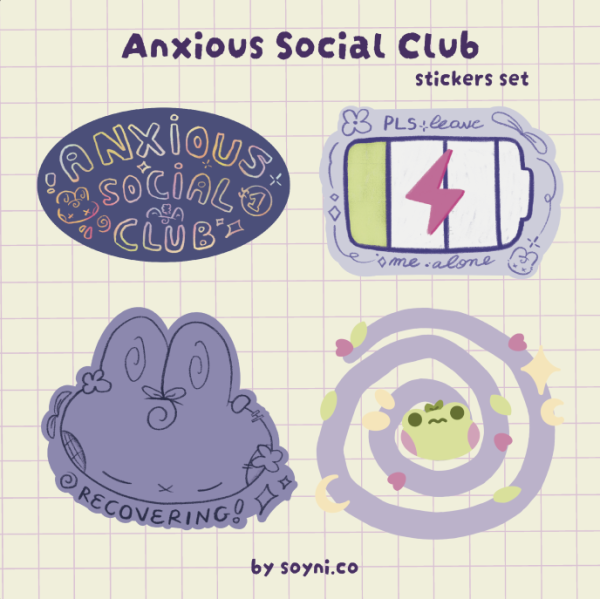 Anxious Social Club stickers set