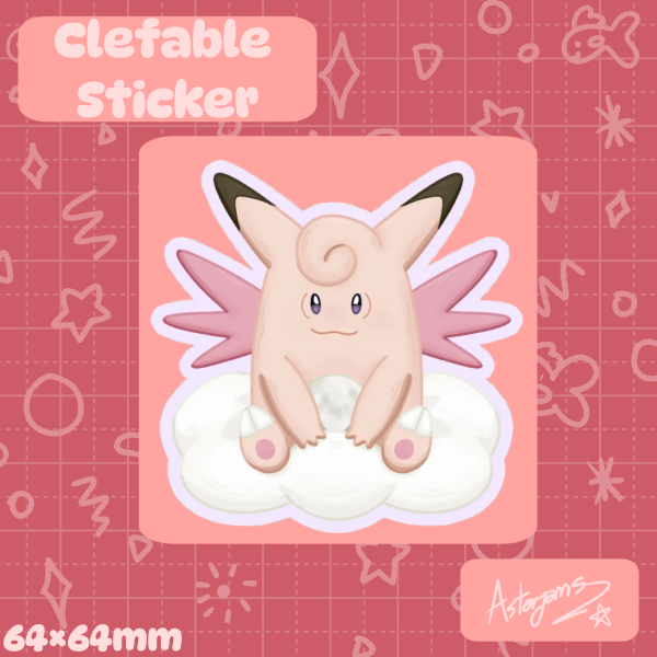 Clefable Matte Sticker