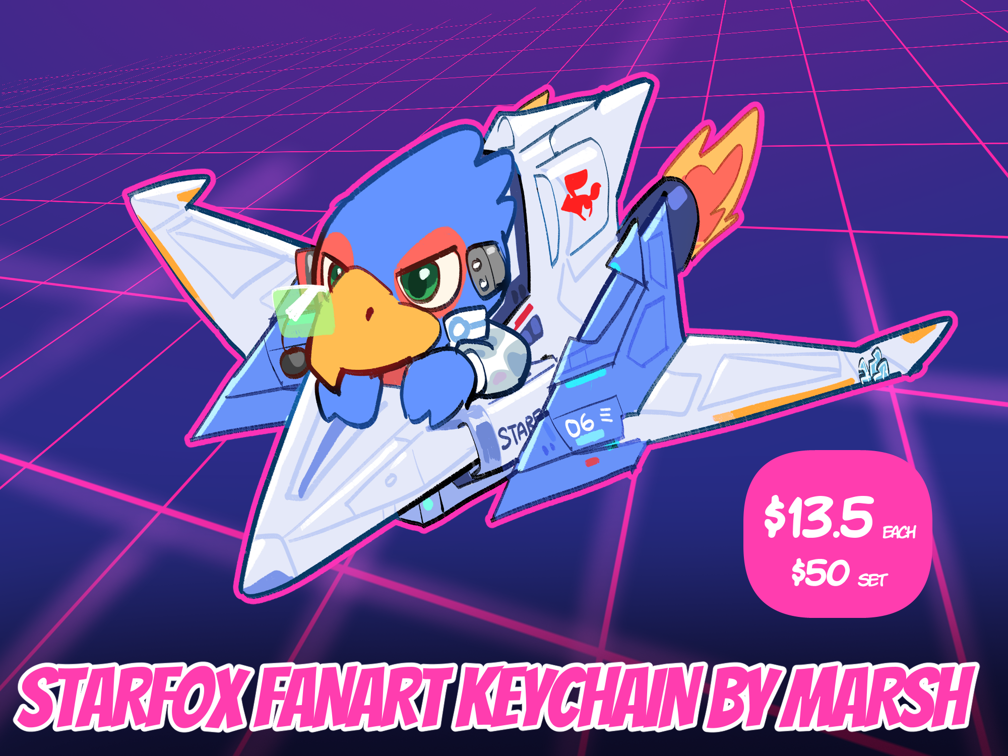 Falco - Starfox Fanart Keychain by Marsh
