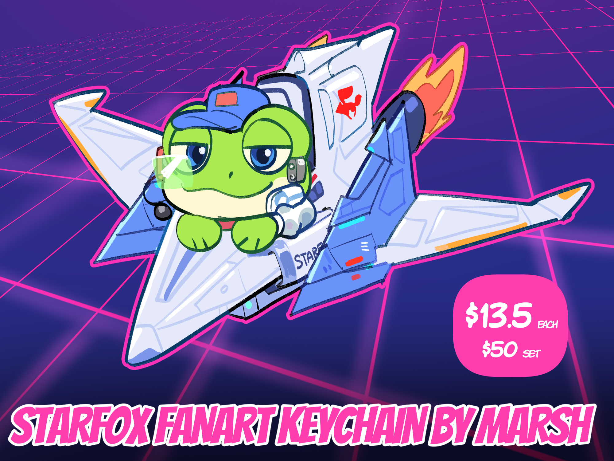 Slippy Toad - Starfox Fanart Keychain by Marsh