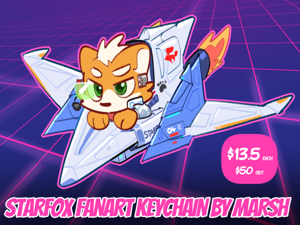 Fox McCloud - Starfox Fanart Keychain by Marsh