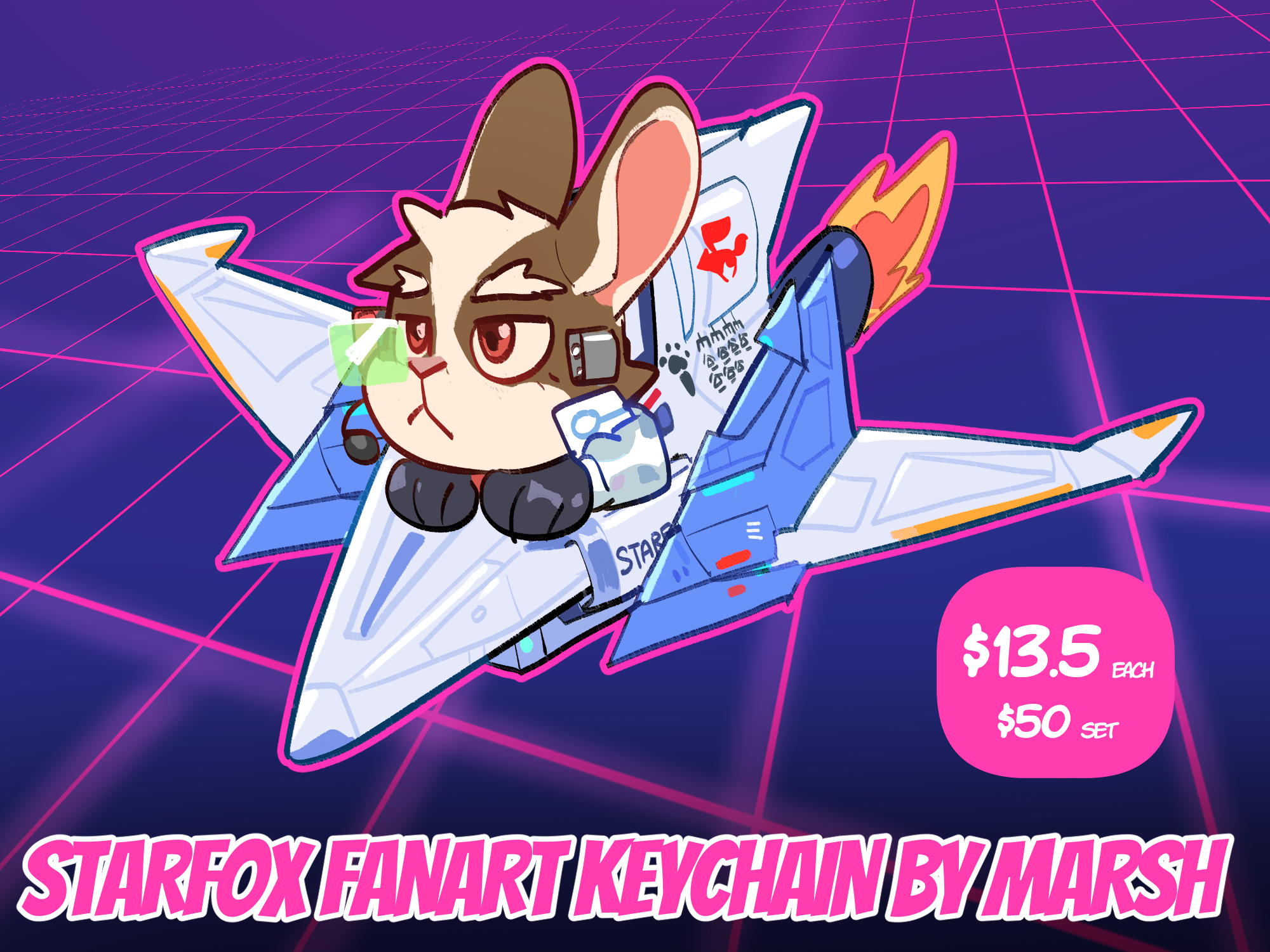 Peppy Hare - Starfox Fanart Keychain by Marsh