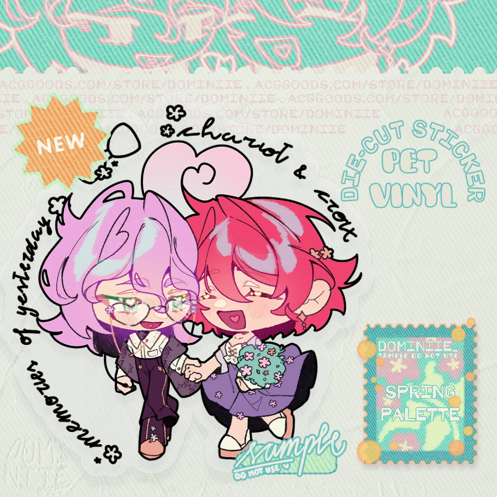 Charoix Spring 𑣲 6cm Clear Die-Cut Sticker