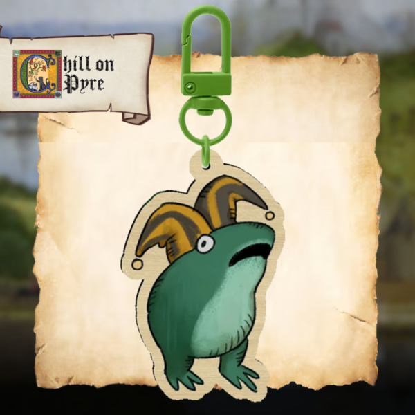 Green Frog Wood Keychain