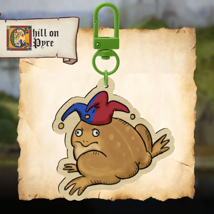 Yellow Frog Wood Keychain