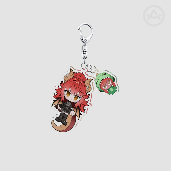 Zentreya Rocker & Dino Onesie Gecko 2-Piece Keychain